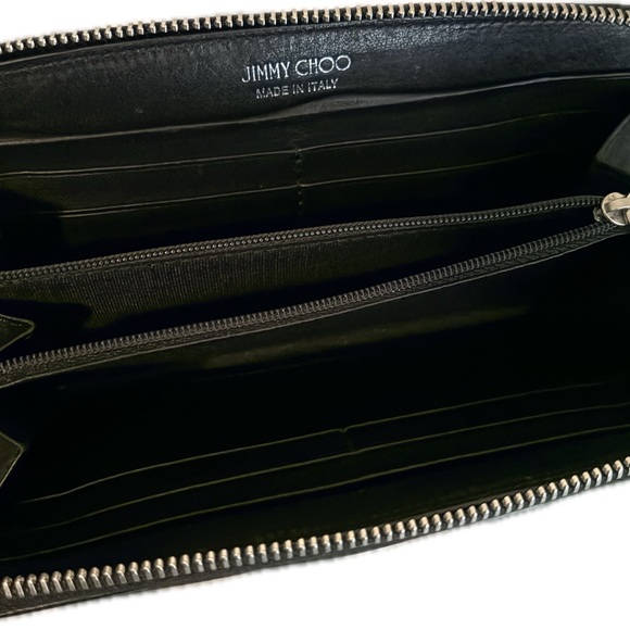 Jimmy Choo Filipa Black Wallet with Silver Star Studs - Picture 7 of 12